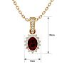 Garnet Necklace: Garnet Jewelry: 1 1/3 Carat Oval Shape Garnet and Diamond Necklace In 14 Karat Yellow Gold, 18 Inches Image-5