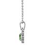 1 Carat Oval Shape Green Amethyst and Diamond Necklace In 14 Karat White Gold, 18 Inches Image-3