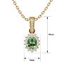 1 Carat Oval Shape Green Amethyst and Diamond Necklace In 14 Karat Yellow Gold, 18 Inches Image-5