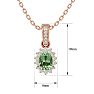 1 Carat Oval Shape Green Amethyst and Diamond Necklace In 14 Karat Rose Gold, 18 Inches Image-5