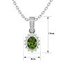 1 1/3 Carat Oval Shape Peridot and Diamond Necklace In 14 Karat White Gold, 18 Inches Image-5