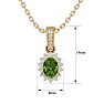 1 1/3 Carat Oval Shape Peridot and Diamond Necklace In 14 Karat Yellow Gold, 18 Inches Image-5