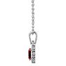 1 1/3 Carat Oval Shape Ruby and Diamond Necklace In 14 Karat White Gold, 18 Inches Image-3