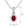 1 1/3 Carat Oval Shape Ruby and Diamond Necklace In 14 Karat White Gold, 18 Inches Image-5
