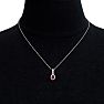 1 1/3 Carat Oval Shape Ruby and Diamond Necklace In 14 Karat White Gold, 18 Inches Image-6