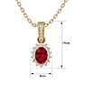 1 1/3 Carat Oval Shape Ruby and Diamond Necklace In 14 Karat Yellow Gold, 18 Inches Image-5