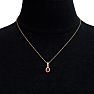 1 1/3 Carat Oval Shape Ruby and Diamond Necklace In 14 Karat Yellow Gold, 18 Inches Image-6