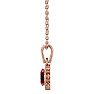 1 1/3 Carat Oval Shape Ruby and Diamond Necklace In 14 Karat Rose Gold, 18 Inches Image-3