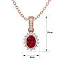 1 1/3 Carat Oval Shape Ruby and Diamond Necklace In 14 Karat Rose Gold, 18 Inches Image-5
