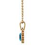 1 1/3 Carat Oval Shape Blue Topaz and Diamond Necklace In 14 Karat Yellow Gold, 18 Inches Image-3