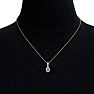 1 1/3 Carat Oval Shape Blue Topaz and Diamond Necklace In 14 Karat Yellow Gold, 18 Inches Image-6