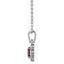 1 Carat Oval Shape Mystic Topaz Necklace With Diamond Halo In 14 Karat White Gold, 18 Inches Image-3