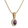 1 Carat Oval Shape Mystic Topaz Necklace With Diamond Halo In 14 Karat Yellow Gold, 18 Inches Image-2
