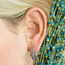 1/2 Carat Triple Diamond Hoop Earrings In Platinum Overlay Image-3