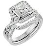 1 1/4 Carat Princess Shape Diamond Bridal Set In 14 Karat White Gold Image-2