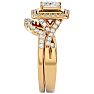 1 1/4 Carat Princess Shape Diamond Bridal Set In 14 Karat Yellow Gold Image-4