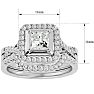 1 1/4 Carat Princess Shape Diamond Bridal Set In 14 Karat White Gold Image-5