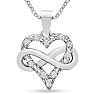 10 Diamond Natural Rose Cut Diamond Infinity Heart Necklace With Free Chain, 18 Inches. Brand New & Very Cute! Image-1