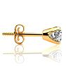 SINGLE 0.55 Carat Colorless Diamond Stud Earring In 14 Karat Yellow Gold. Very Rare Size, Amazing Price! Image-1