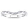 Moissanite Engagement Ring; 1/4 Carat Moissanite Matching Wedding Band Ring in 14 Karat White Gold Image-1