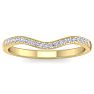 Moissanite Engagement Ring; 1/4 Carat Moissanite Matching Wedding Band Ring in 14 Karat Yellow Gold Image-1