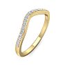 Moissanite Engagement Ring; 1/4 Carat Moissanite Matching Wedding Band Ring in 14 Karat Yellow Gold Image-2