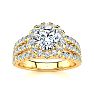 2 Carat Round Halo Diamond Engagement Ring in 14 Karat Yellow Gold. Fabulous For the Money!
 Image-1
