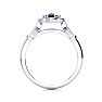 1 Carat Oval Shape Sapphire and Halo Diamond Vintage Ring In 1.4 Karat Gold™ Image-3