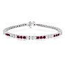 Ruby Bracelet; Ruby Tennis Bracelet; 5 Carat Ruby and Diamond Bracelet In 14 Karat White Gold Image-1