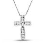 1/4 Carat Diamond Cross Necklace In White Gold, 18 Inches Image-1