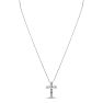 1/4 Carat Diamond Cross Necklace In White Gold, 18 Inches Image-2