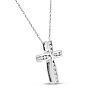 1/4 Carat Diamond Cross Necklace In White Gold, 18 Inches Image-3