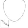 Graduated 5 1/2 Carat Diamond Tennis Necklace In 14 Karat White Gold, 18 Inches Image-1