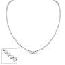 Graduated 6 1/2 Carat Diamond Tennis Necklace In 14 Karat White Gold, 22 Inches Image-1
