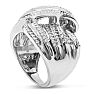 1 Carat Baguette and Round Colorless Diamond Swirl Band Ring In Sterling Silver.  This Ring Is Huge & Amazing! Image-2