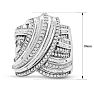 1 Carat Baguette and Round Colorless Diamond Swirl Band Ring In Sterling Silver.  This Ring Is Huge & Amazing! Image-5