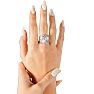 1 Carat Baguette and Round Colorless Diamond Swirl Band Ring In Sterling Silver.  This Ring Is Huge & Amazing! Image-6
