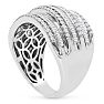 1 Carat Baguette and Round Colorless Diamond Band Ring In Sterling Silver Image-2
