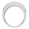 1 Carat Baguette and Round Colorless Diamond Band Ring In Sterling Silver Image-3