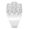 1 Carat Baguette and Round Colorless Diamond Band Ring In Sterling Silver Image-4