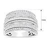 1 Carat Baguette and Round Colorless Diamond Band Ring In Sterling Silver Image-5