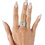 1 Carat Baguette and Round Colorless Diamond Band Ring In Sterling Silver Image-6