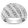 1 Carat Baguette and Round Colorless Diamond Dome Band Ring In Sterling Silver. Brand New Amazing Ring! Image-1