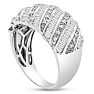1 Carat Baguette and Round Colorless Diamond Dome Band Ring In Sterling Silver. Brand New Amazing Ring! Image-2