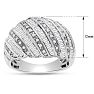 1 Carat Baguette and Round Colorless Diamond Dome Band Ring In Sterling Silver. Brand New Amazing Ring! Image-5