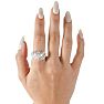 1 Carat Baguette and Round Colorless Diamond Dome Band Ring In Sterling Silver. Brand New Amazing Ring! Image-6