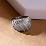 1 Carat Baguette and Round Colorless Diamond Dome Band Ring In Sterling Silver. Brand New Amazing Ring! Image-7