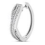1 Carat Baguette and Round Colorless Diamond Swirl Hoop Earrings In Sterling Silver. These Are Fabulous New Earrings! Image-4