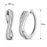 1 Carat Baguette and Round Colorless Diamond Swirl Hoop Earrings In Sterling Silver. These Are Fabulous New Earrings! Image-5