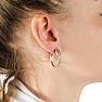 1 Carat Baguette and Round Colorless Diamond Swirl Hoop Earrings In Sterling Silver. These Are Fabulous New Earrings! Image-7